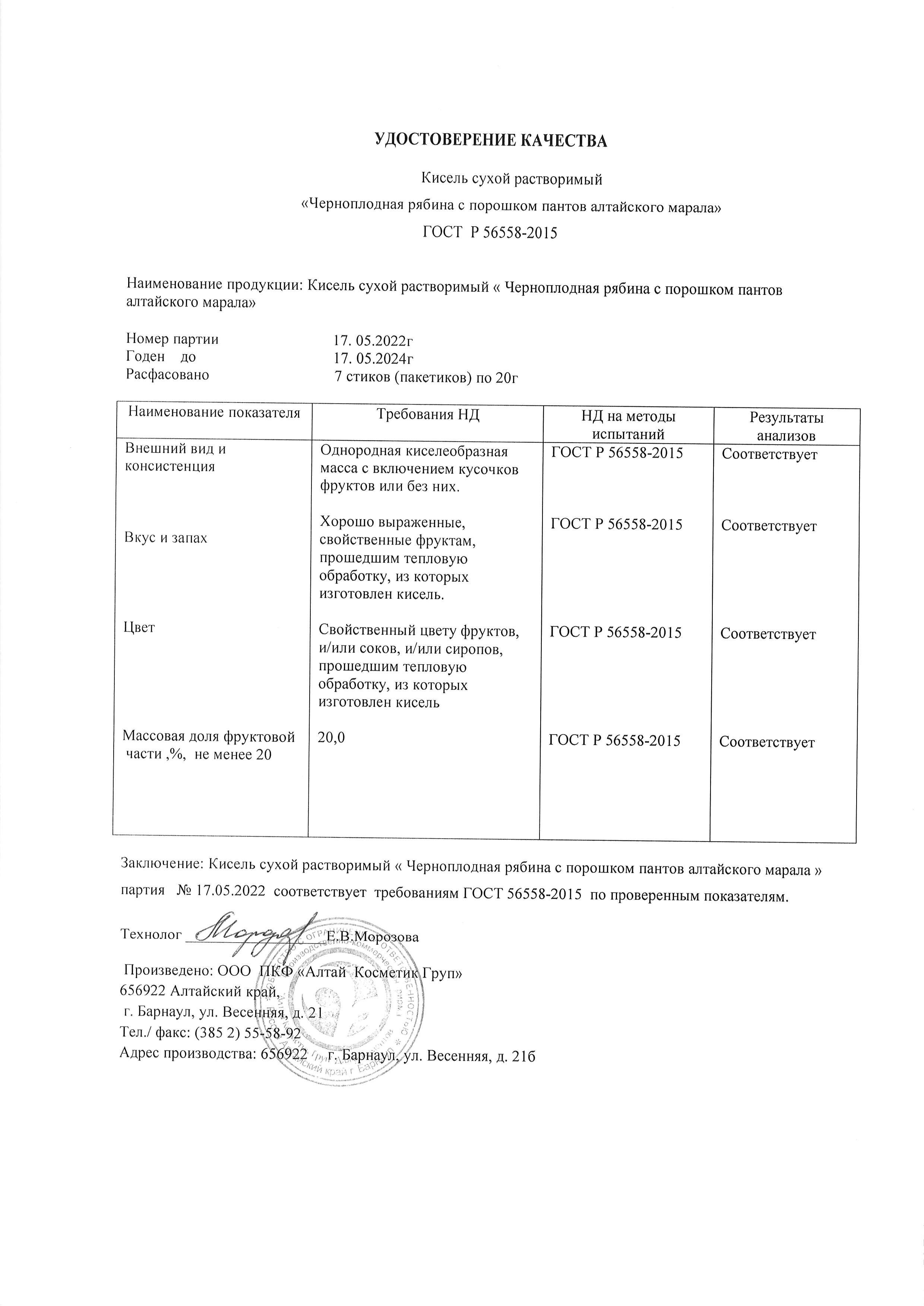 Паспорт №052022